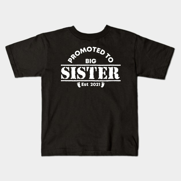 Vintage Promoted to Big Sister 2021 new Sister gift Big Sister Kids T-Shirt by Abko90